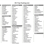 RV camping packing checklist